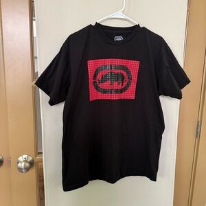 Ecko Unltd Men's Large Black Red‎ Short Sleeve Tee T-Shirt Cotton Logo